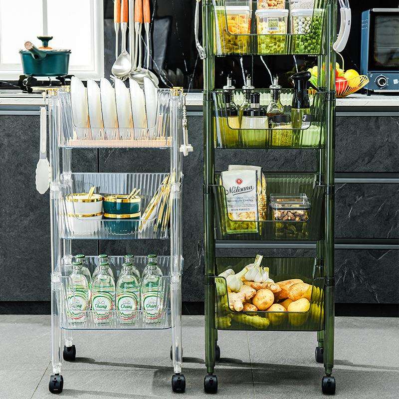 置物架工厂轻奢落地货架家用厨房厕所多层储物架移动多功能小推车