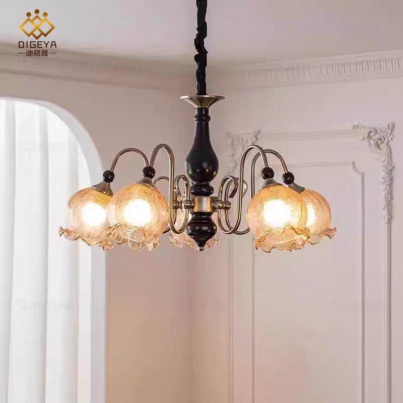 迪格雅中古风大厅实木主灯美式复古铃花兰朵餐厅卧室简约护眼灯具,家装灯饰光源,智能吊灯,淘宝优惠券,粉丝福利购,淘宝优惠卷