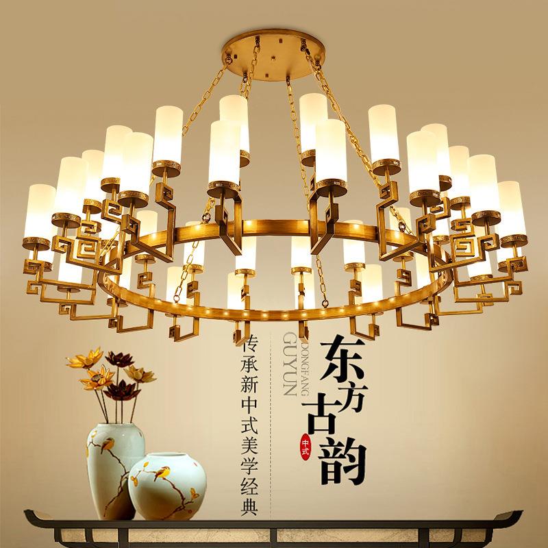 新中式客厅大吊灯中国风禅意餐厅灯具茶楼酒店别墅楼中楼复式楼