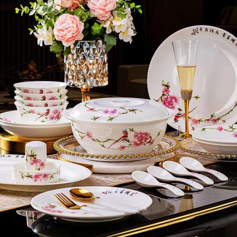 景德镇陶瓷餐具套装碗碟盘子陶瓷碗家用吃饭碗送礼厂家