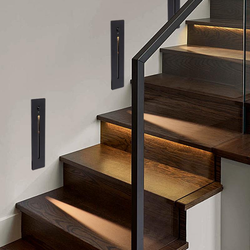 户外防水感应地脚灯嵌入式走廊楼梯廊道墙角一束光台阶灯墙角灯