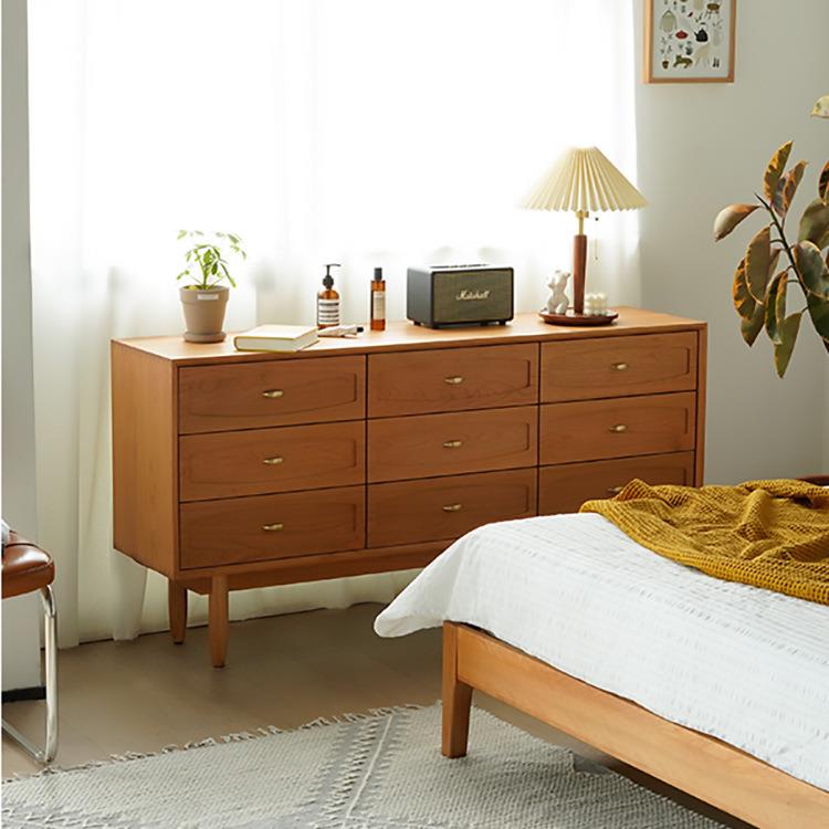 北欧实木斗柜家用多功能抽屉储物柜客厅玄关柜卧室复古收纳边柜
