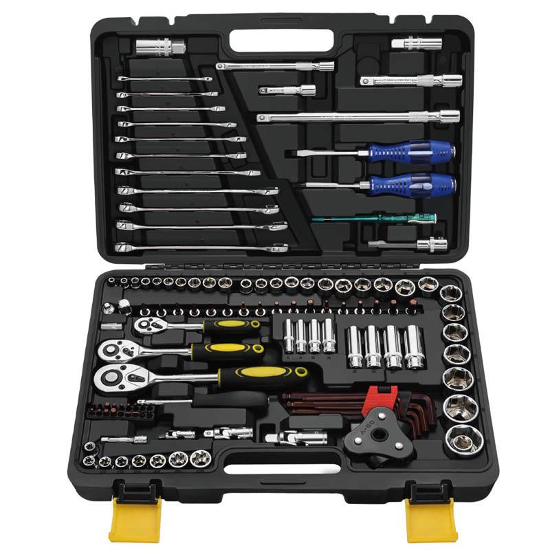 工厂直销121件汽修工具套装棘轮扳手亚光处理50BV30套筒扳手工具