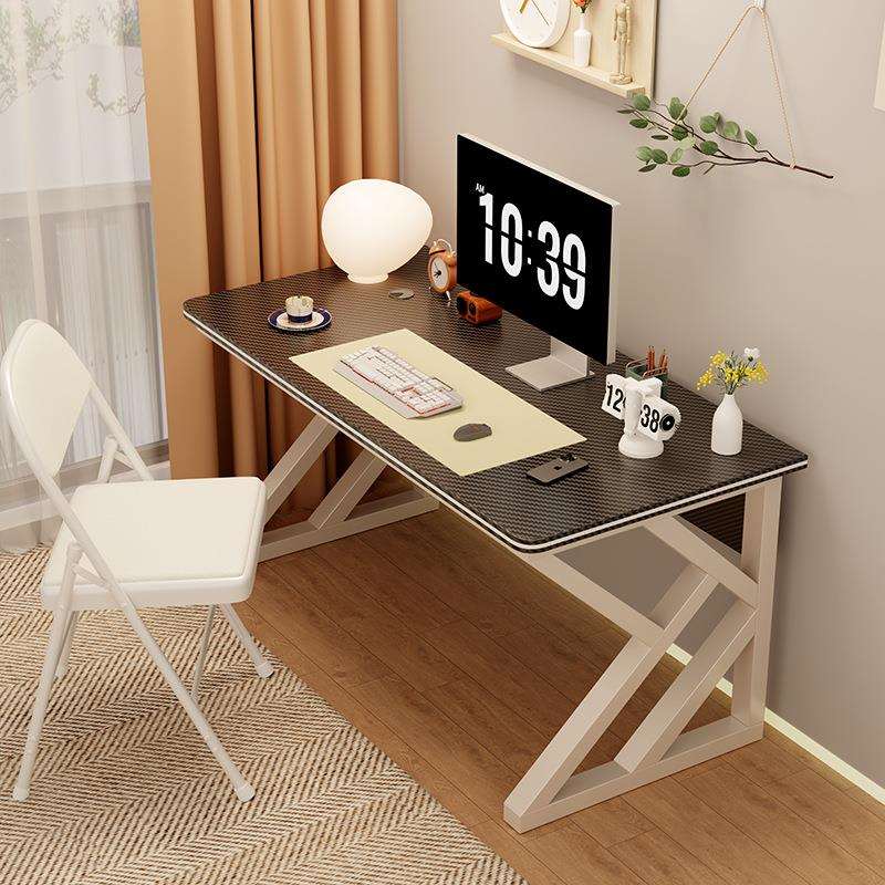 办公桌卧室家具学生学习写字课书桌电竞桌子白架黑面学生桌电竞风