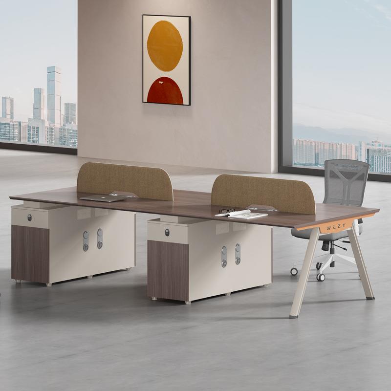 简约现代四人位办公桌椅组合职员工位办公室屏风卡座电脑桌子组合