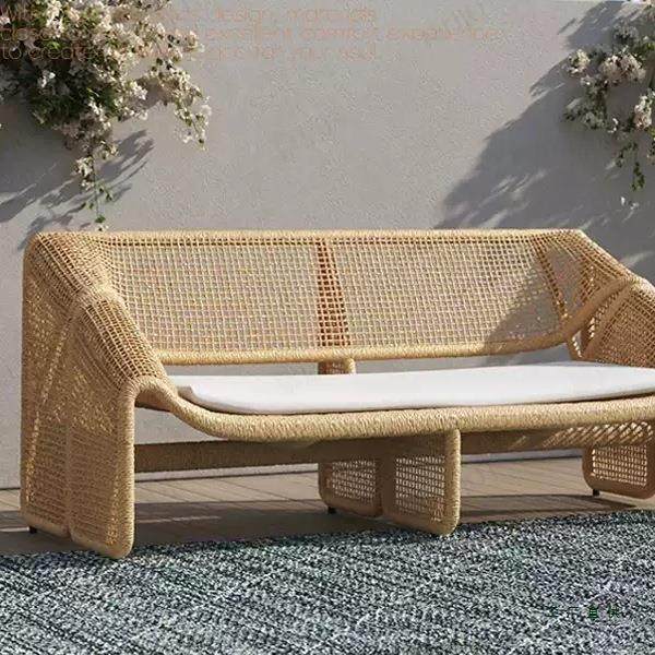 户外双人沙发藤编室外休闲庭院防水阳台躺椅样板房客厅小藤椅家具,住宅家具,户外沙发,淘宝优惠券,粉丝福利购,淘宝优惠卷