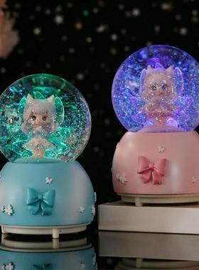 直销新款少女心九尾狐水晶球树脂摆件女孩生日礼物儿童节礼品桌面