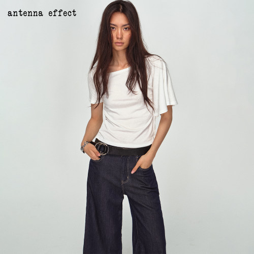 antennaeffect不规则袖子圆领T