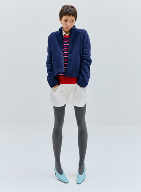 antenna effect秋冬新款美式复古经典长款摇粒绒卫衣拉链外套