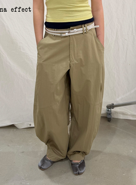 antenna effect 复古分割裁剪弯刀香蕉裤阔腿宽松舒适休闲长裤