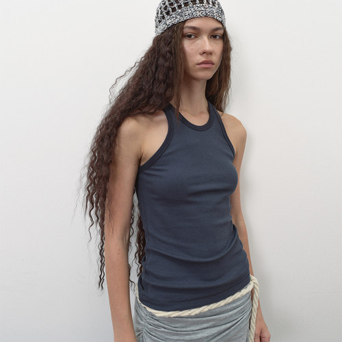 antenna effect 复古夏季质感罗纹高弹修身百搭工字背心