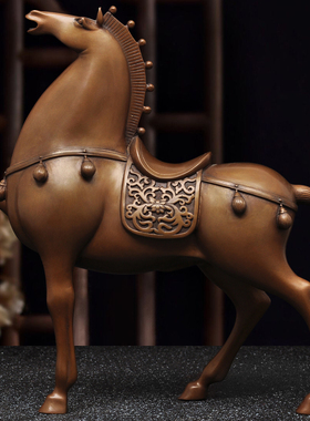 热销紫铜金戈铁马摆件马到成功前程似锦生肖马家居客厅玄关酒柜装