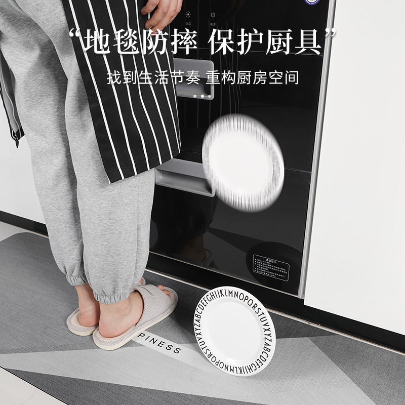 热销厨房几d何软矽藻泥地垫家用防滑防油耐脏脚垫可擦免洗长条地