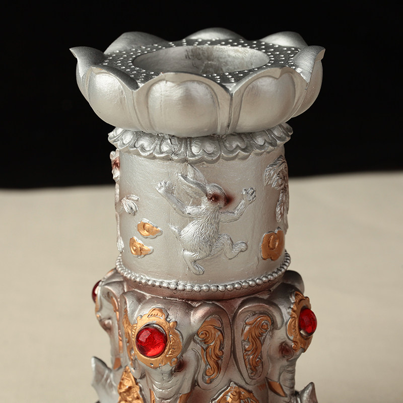 热销和睦四瑞转金轮底座手摇转金筒莲花座藏传密宗佛前摆件转金轮