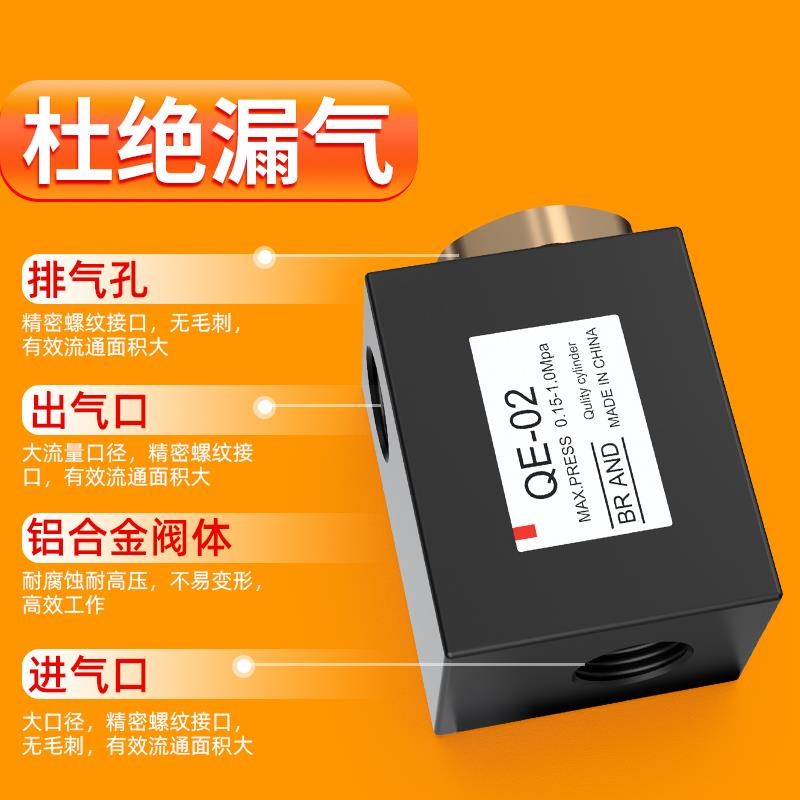 热销快速排气阀气缸快速放气阀自动泄压阀气动元件急排QE-01/02/0