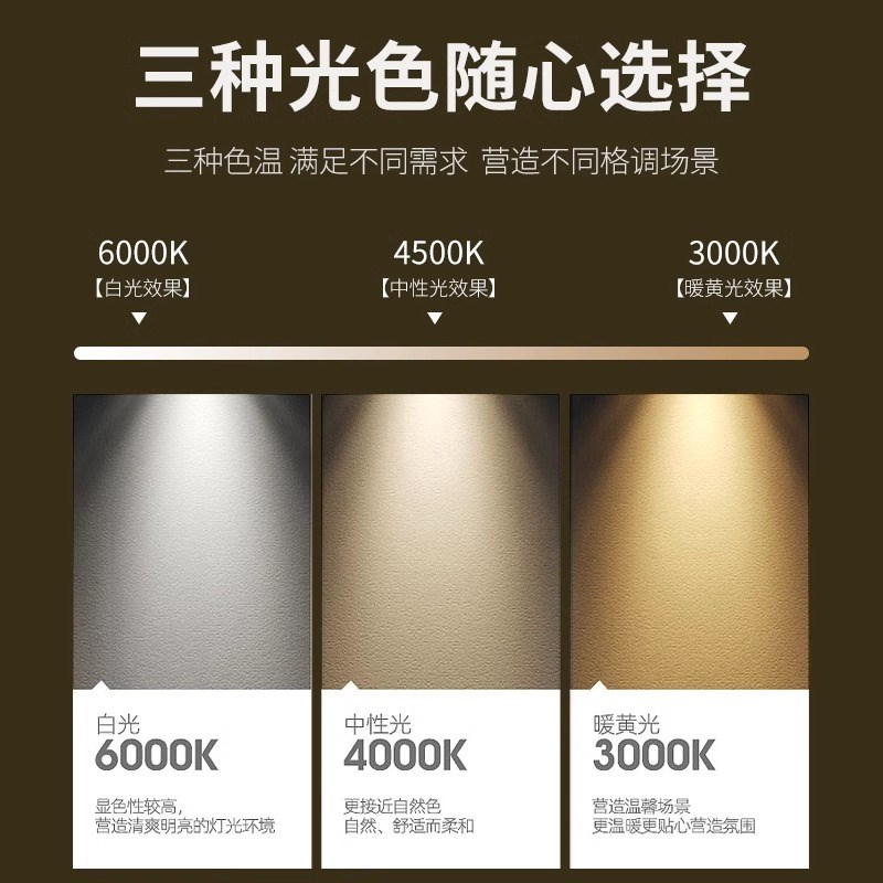热销全光谱轨道射灯led射灯店铺商用嵌入式商铺COB客厅家用导轨磁