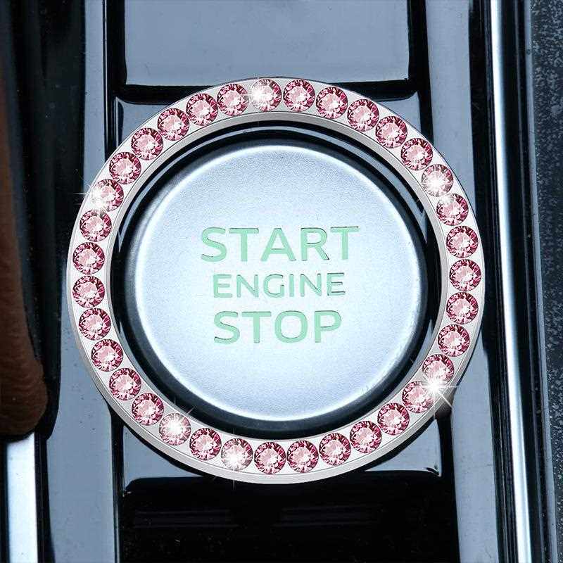 新款直销一键启动车标装饰圈车载镶钻水晶按钮点火圈装饰环汽车保