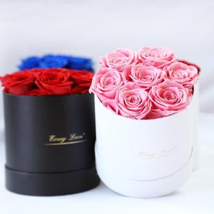 永生花玫瑰花抱抱桶7朵玫瑰A级跨境生日礼品情人节摆摊礼 直销新款