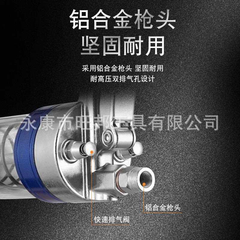 直销新款黄油枪手动单杆透明管挖掘机汽车重型机械高压注油器永康