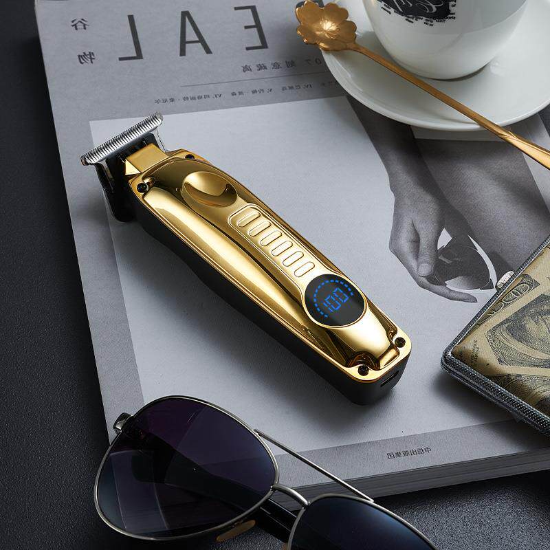 新款直销跨境新品液晶数显复古油头电推剪家用自助理发器发廊雕刻