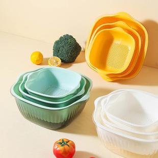 双层洗菜盆沥水篮厨房洗菜神器家用洗菜盆水果蔬菜盘果盘 直销新款
