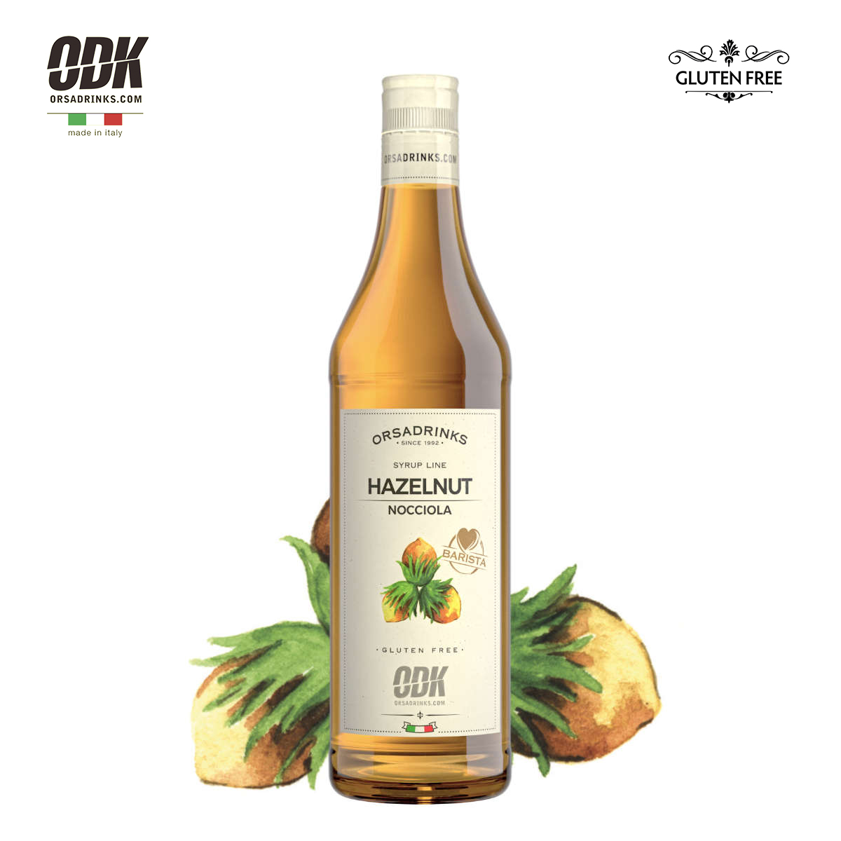 ODK榛子风味糖浆750ml/1kg 意大利进口榛果本色 经典风味