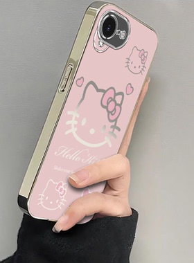 适用苹果16e手机壳iPhone16e粉色KT猫1新款硅胶软壳全包防摔平果十六E16SE4外壳高级感iPone男女2025