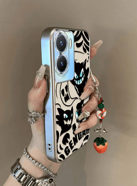 适用vivoy35手机壳y36新款Y375g青眼耿鬼镂空y31s硅胶套y35m+全包y31s标准版防摔y33s软y32t男y30g外壳viv0