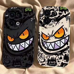 呲牙耿鬼oppoReno13手机壳Pro新款reno12/11系列全包reon7/6/5防摔9/8por+硅胶套rone4se男3软外壳2Z个性搞怪