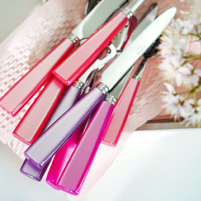 法国Sabre paris偶像法式西餐餐具刀叉高级牛排套装刀叉勺三件粉