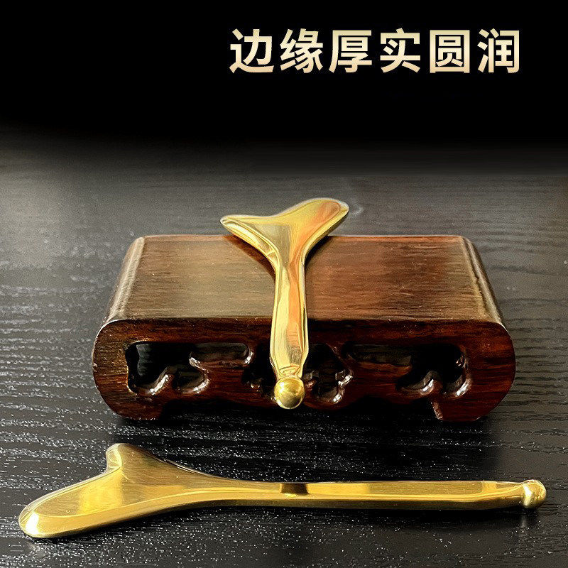 纯黄铜脸部眼部专用探针探穴笔拨擀筋棒刮痧点穴按摩家用美容养生