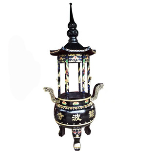 热销寺庙六龙柱大型室外香炉鼎圆形带盖元宝炉宗祠堂焚经铸铁烧香