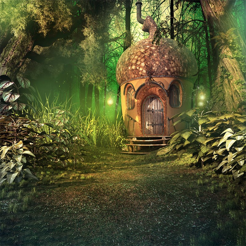 热销3D立体梦幻森林风景壁纸摄影油画风壁画花园植物卧室背景墙纸