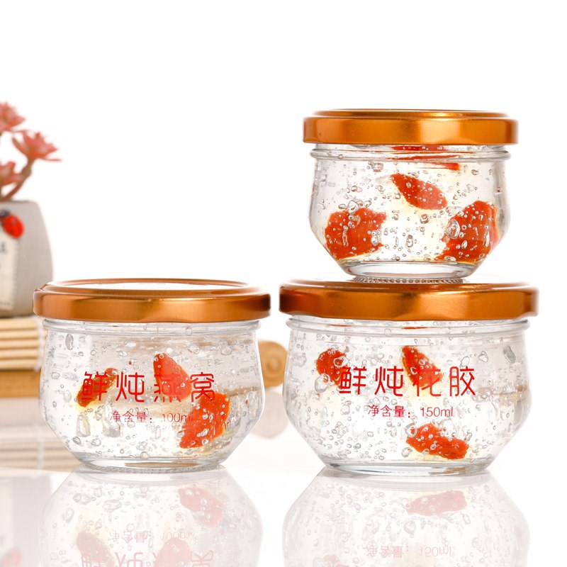 热销燕窝分装瓶家用带盖玻璃瓶耐热花胶瓶即食燕窝杯耐高温可炖煮