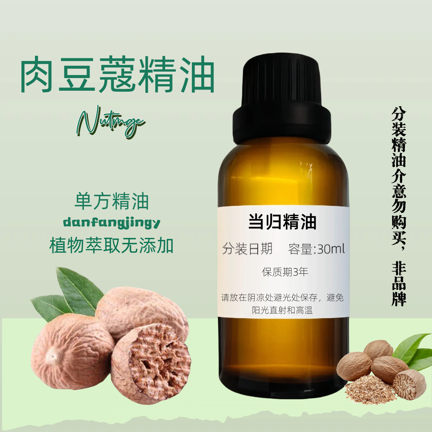 暖胃消食 肉豆蔻精油 促進消化 天然調理 Nutmeg Essential Oil