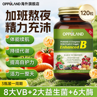 Oppuland复合维生素B族女性b1b2b6b12益生菌新陈代谢男士提高vb片