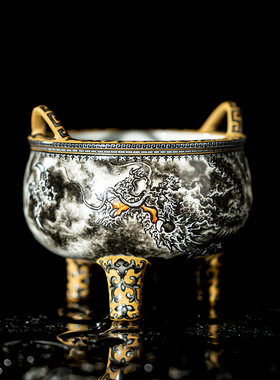 【墨舍名窑】墨尚观山游龙吟香炉 msgs75