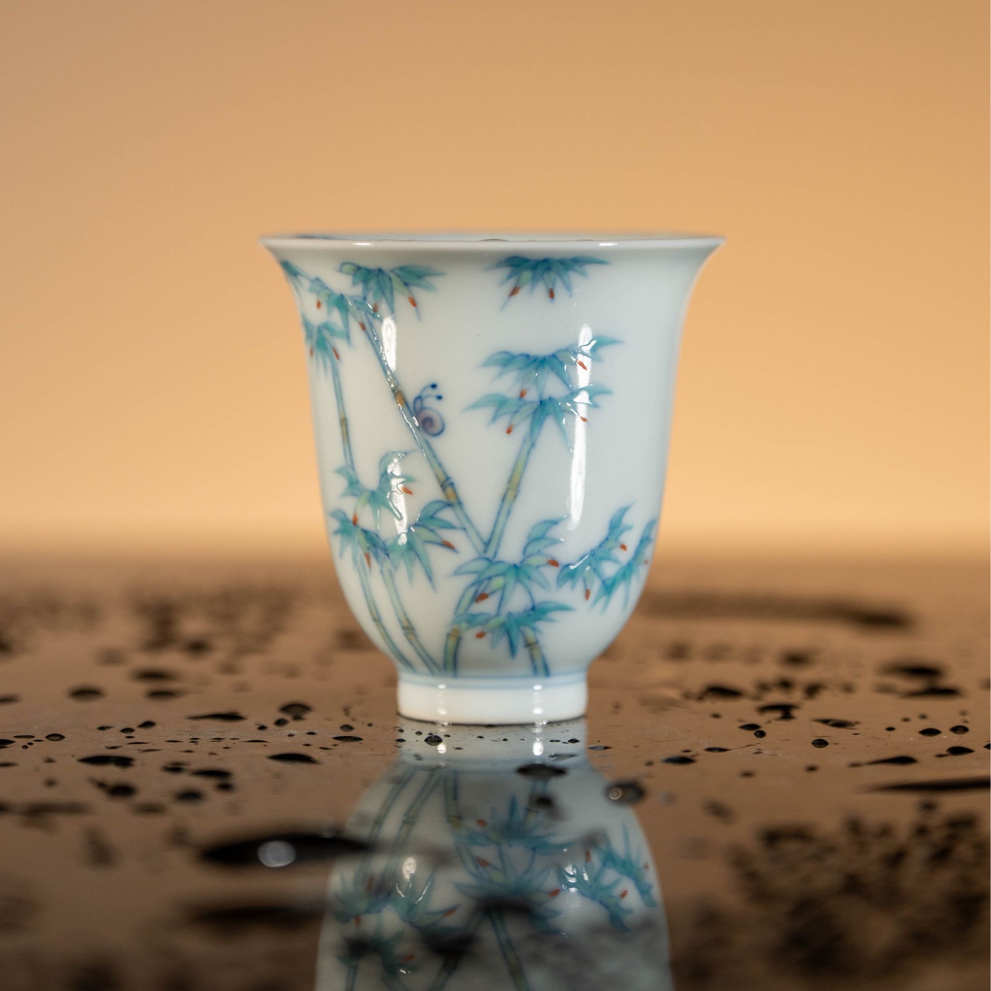 【墨舍名窑】望月怀古斗彩竹子闻香杯wyhg1076