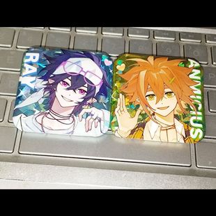 凹凸世界雷安cp向雷狮安迷修葡萄苹果派系列Q版 徽章方形吧唧挂件