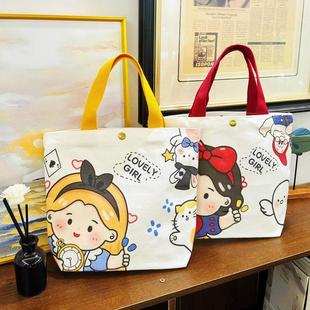 小拎包上班族出门帆布包可爱卡通百搭手提包宝宝外出带娃包轻便