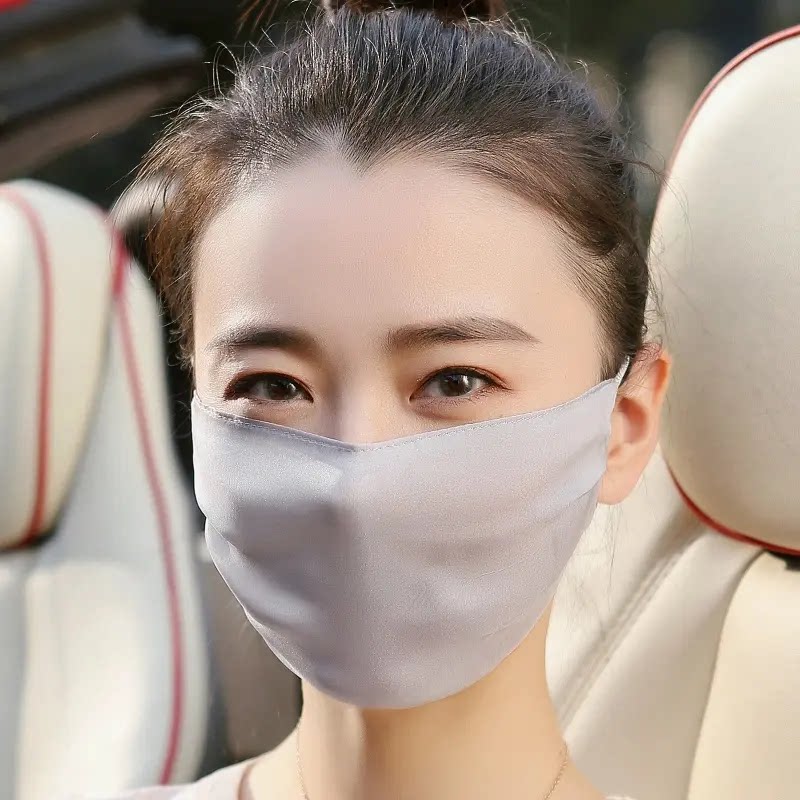 成人真丝口罩100%桑蚕丝防尘防晒女士夏季薄款透气可水洗遮阳新款