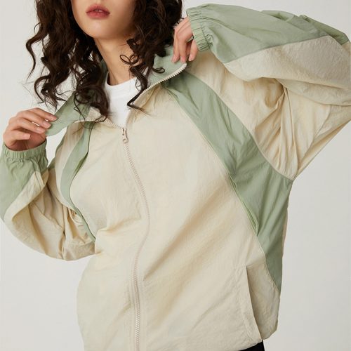 sanse外套夏季薄款防晒衣拼色宽松连帽梭织衫百搭潮牌上衣