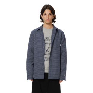 格子衬衫 长袖 廓形上衣宽松潮牌薄款 sanse中性衬衣高街复古美式