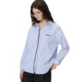 刘恋同款 宽松衬衫 sanse中性衬衣老钱风设计感上衣刺绣薄款 长袖