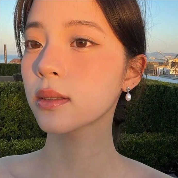 欧阳娜娜同款十字架珍珠耳环