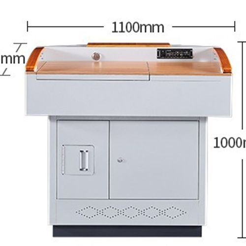 多媒体讲台钢制多功能教室电脑桌学校培训桌教师讲台翻转电脑桌