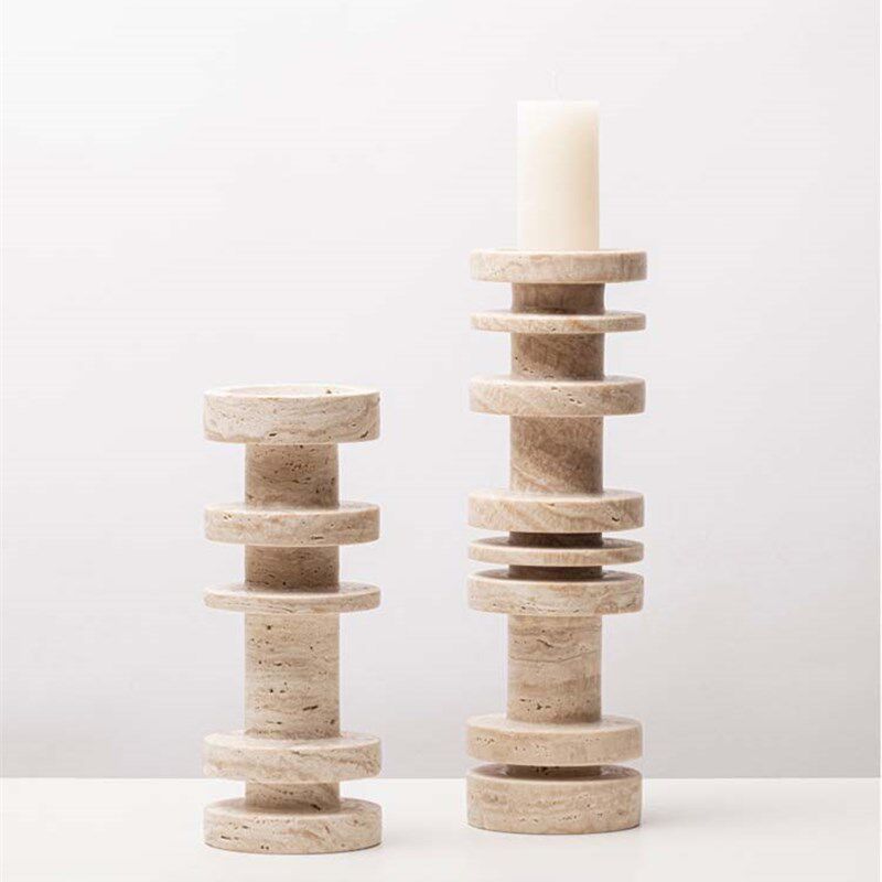 简约创意黄洞石烛台摆件样板间餐桌装饰品民宿极简大理石蜡烛烛台,家居饰品,烛台,淘宝优惠券,粉丝福利购,淘宝优惠卷
