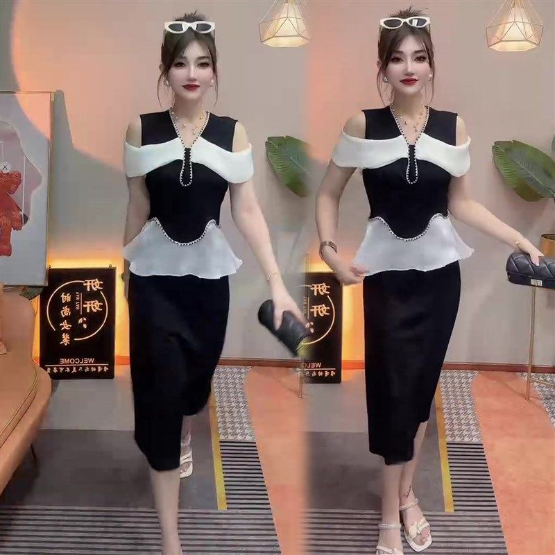 2025夏季新款时尚套装女欧货显瘦露肩高级感上衣百搭半身裙两件套,女装/女士精品,时尚套装,淘宝优惠券,粉丝福利购,淘宝优惠卷