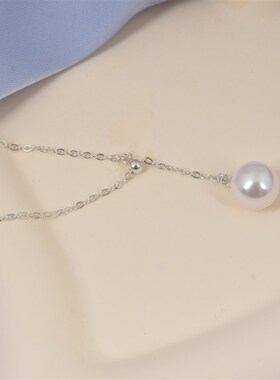 项链锁骨链纯银简约新款毛衣链气质小众风锁骨链饰品滑扣设计