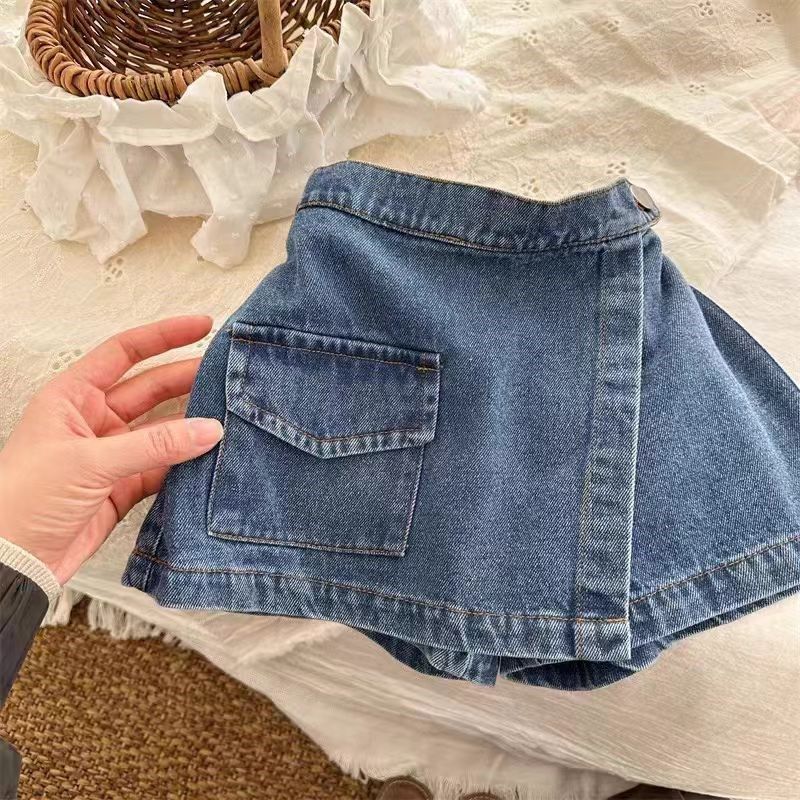 女童韩版牛仔短裤夏季新款洋气假两件裤裙宝宝夏装时髦百搭裤子潮,童装/婴儿装/亲子装,儿童牛仔裙,淘宝优惠券,粉丝福利购,淘宝优惠卷